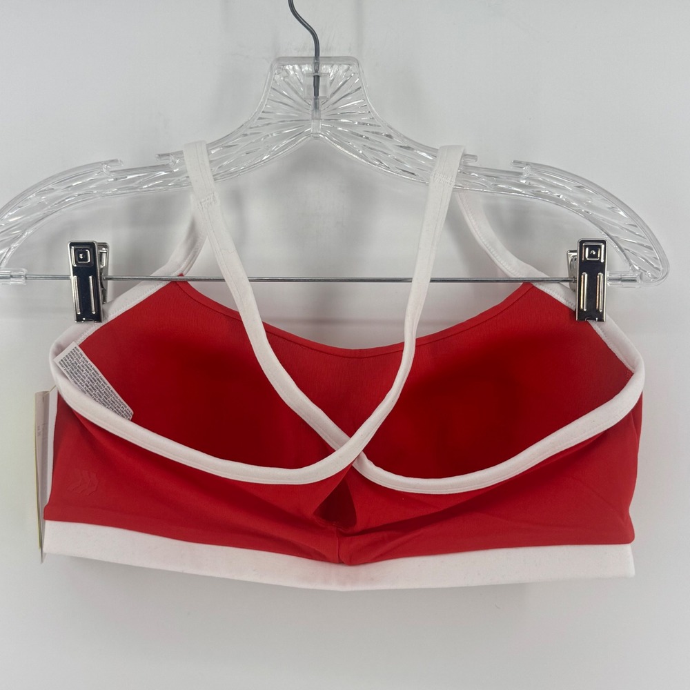 All in Motion Womens EDS Piped Bra Red White Crisscross Keyhole Medium NEW - Picture 2 of 8
